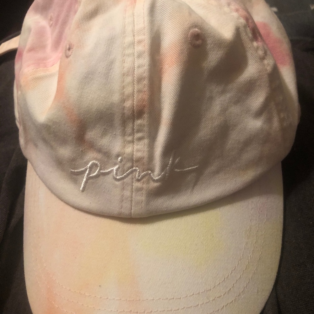 Pink tie dyed baseball cap